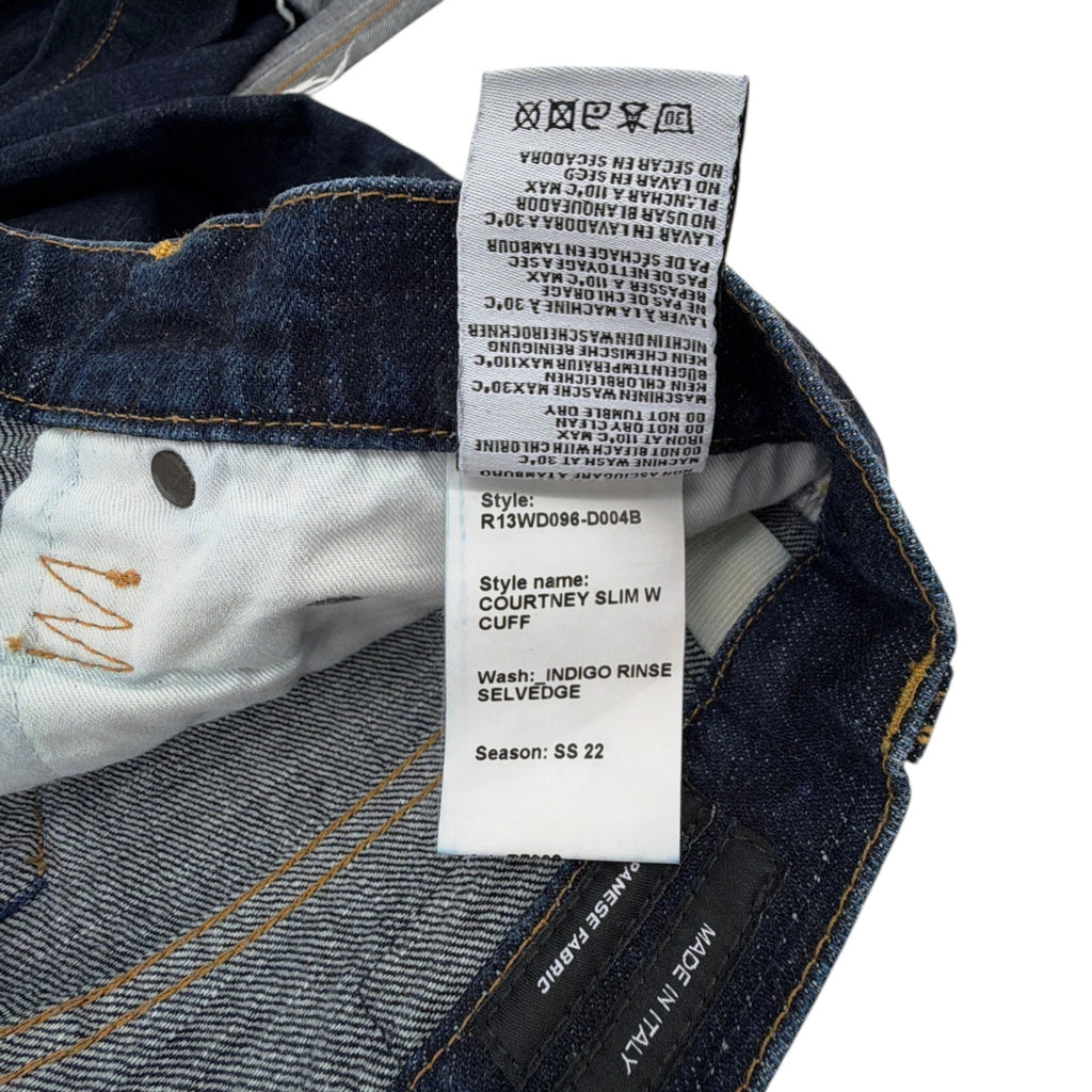 R13 Courtney Slim with Cuff in Indigo Rinse 25