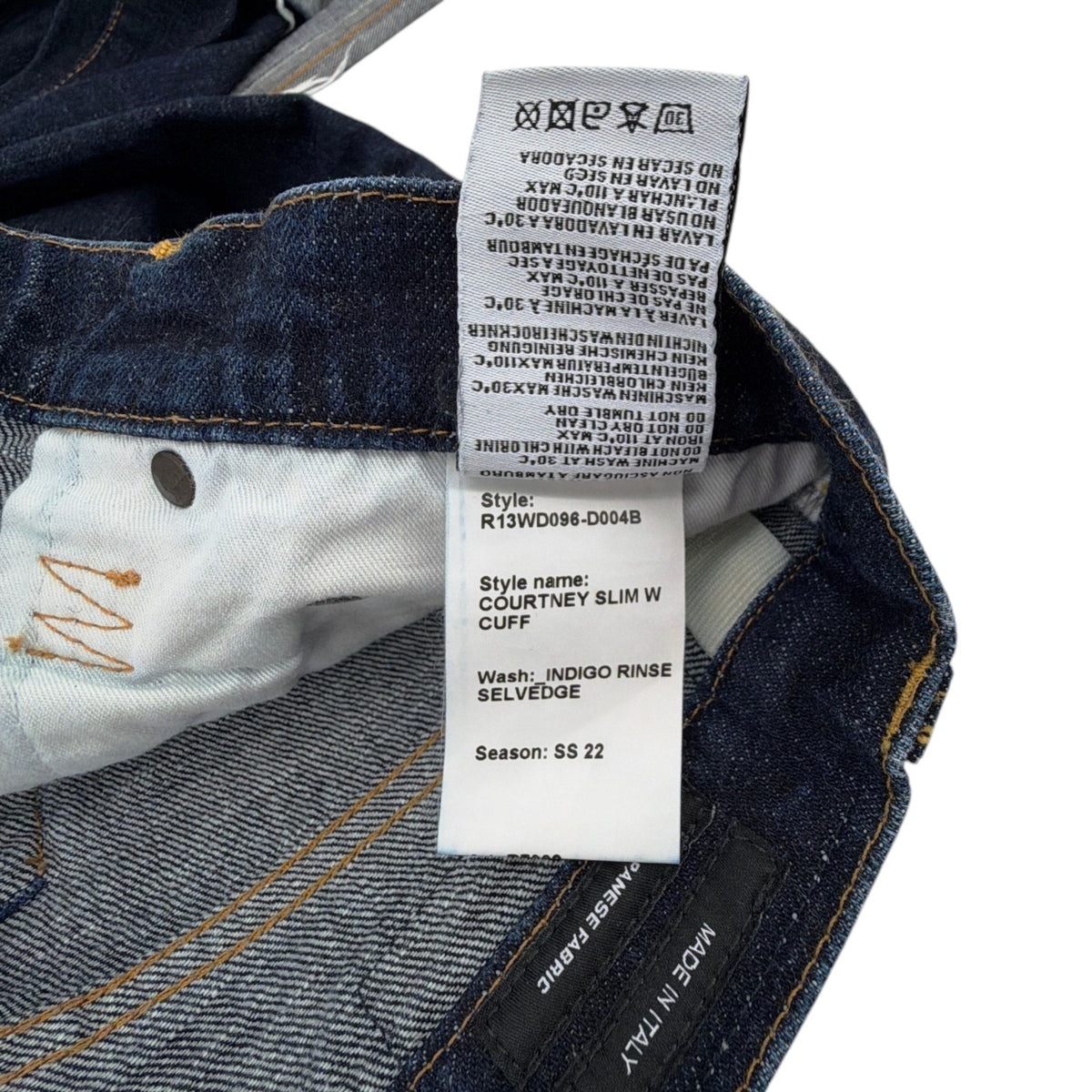 R13 Courtney Slim with Cuff in Indigo Rinse 25