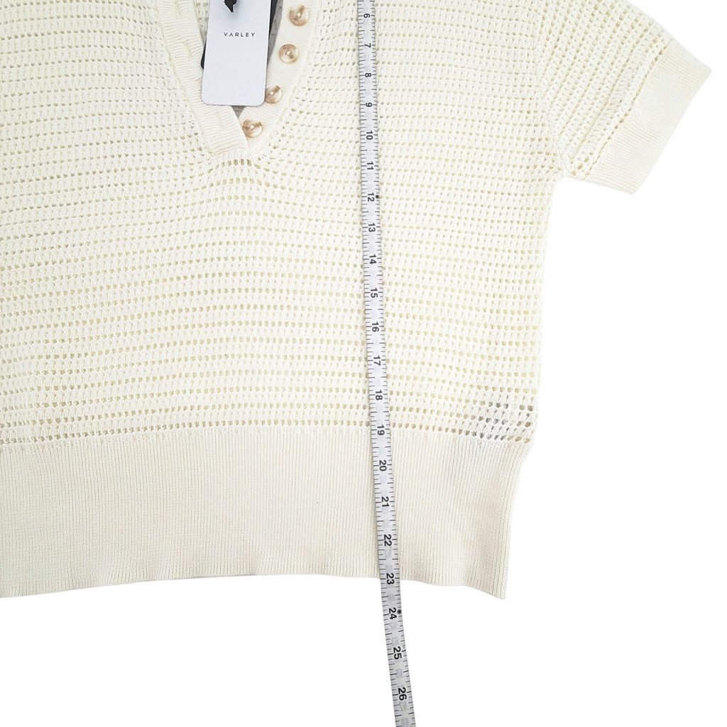 VARLEY Callie Knit Top in Egret XS