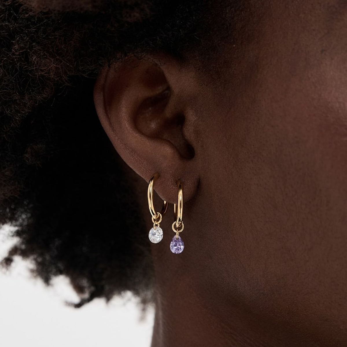 COMPLETEDWORKS Cubic Zirconia &amp; Gold Vermeil Hoop Earrings