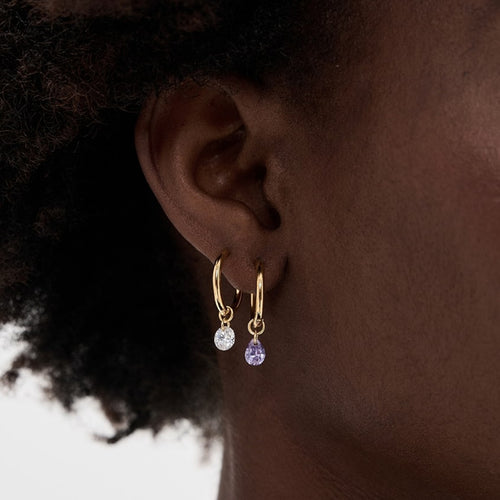 COMPLETEDWORKS Cubic Zirconia &amp; Gold Vermeil Hoop Earrings