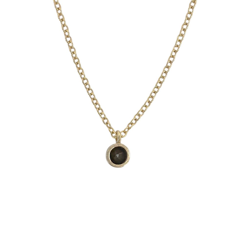 ZOE CHICCO 14K Gold Black Diamond Bezel Necklace