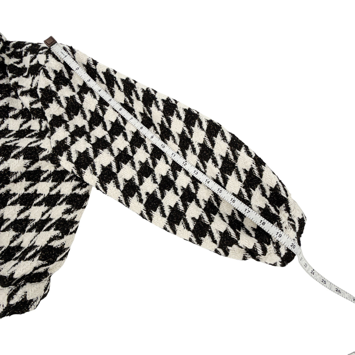 L'AGENCE Bridges Crop Jacket in Ecru Black & Gold Houndstooth 4|S