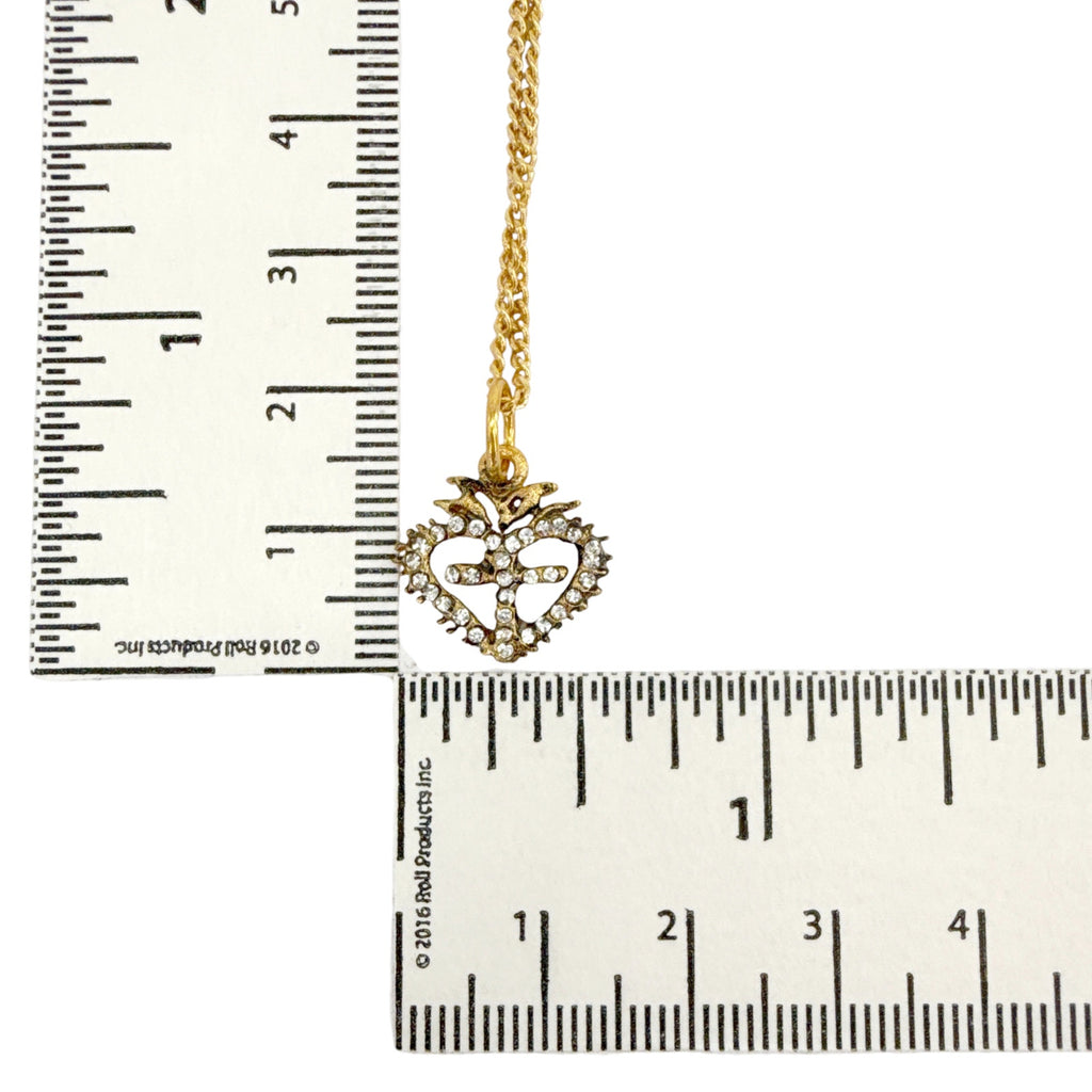 VSA Sacred Heart Logo Charm Necklace Gold