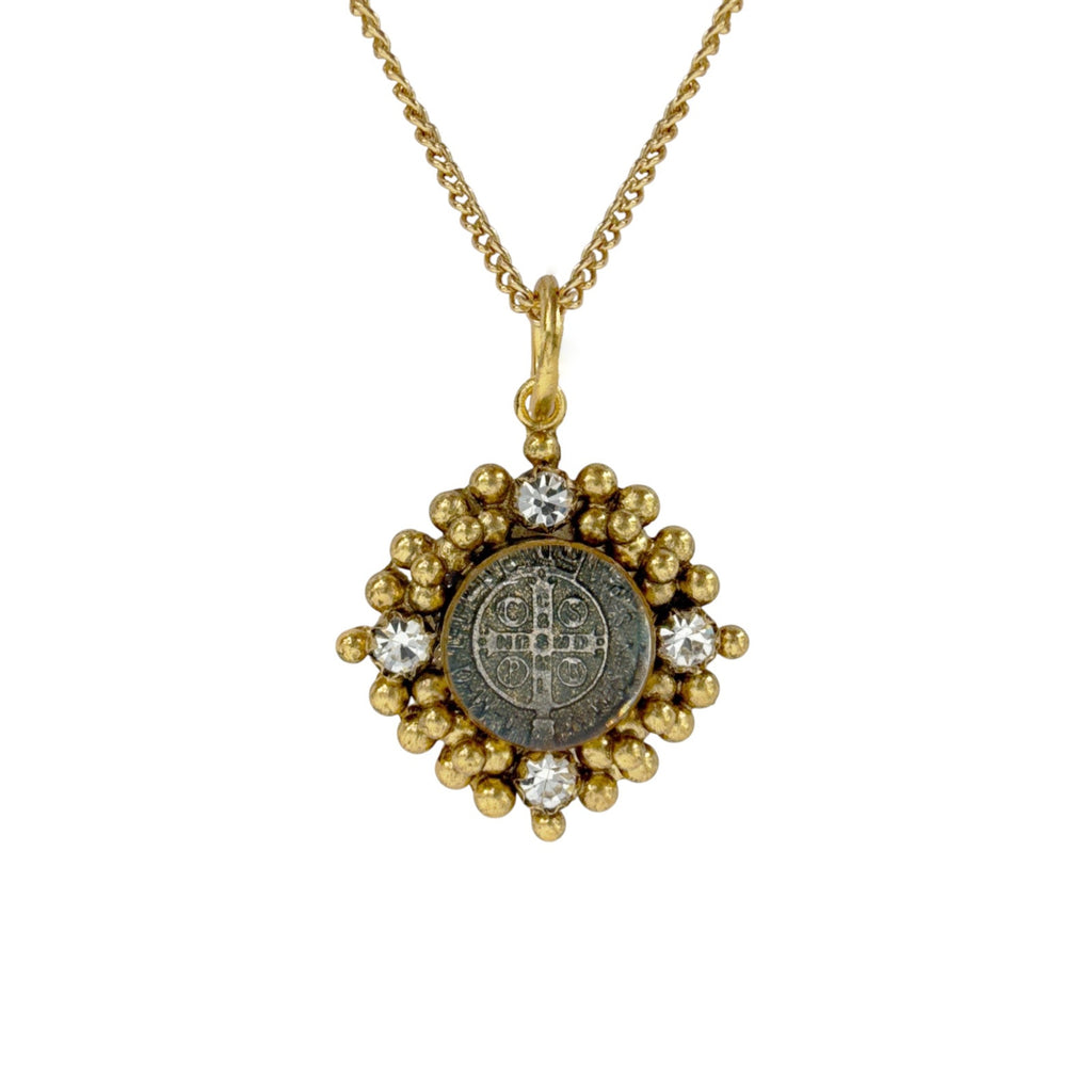 VSA Petite Cloister San Benito Charm Necklace in Gold