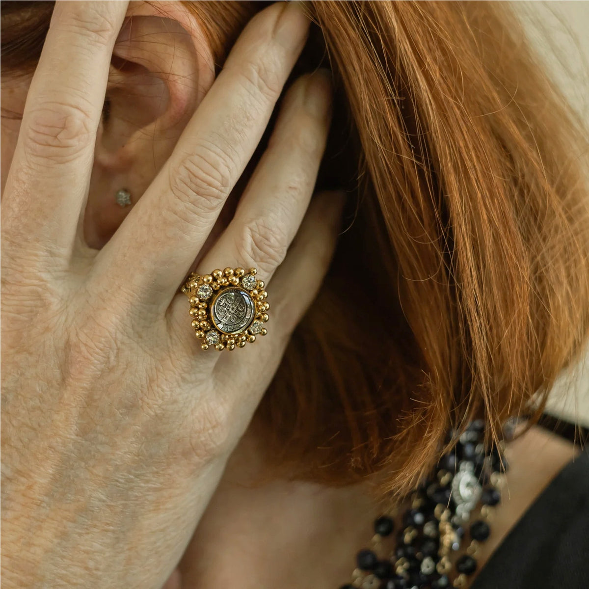 VSA Petite Cloister San Benito Ring Gold Size 6