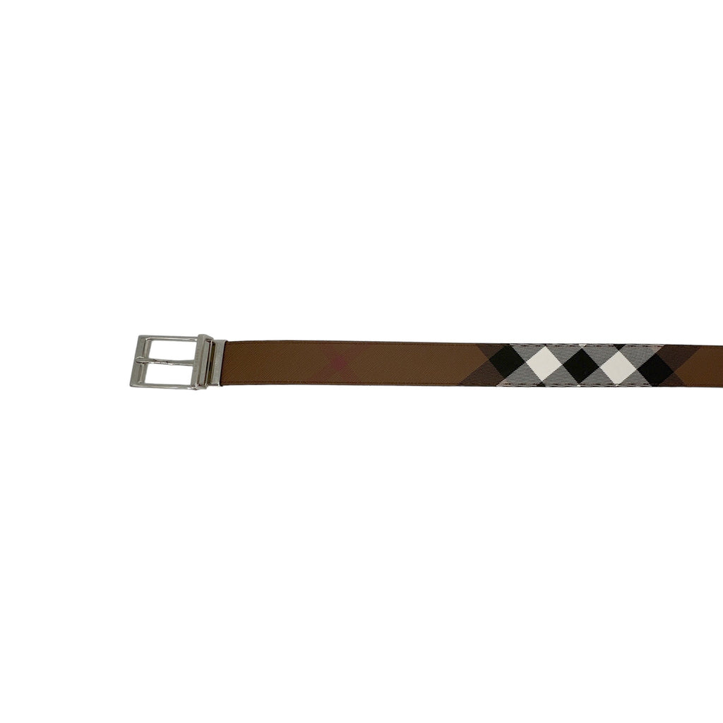 BURBERRY Louis 35mm Reversible Buckle Giant Check E-Canvas Belt 85|34