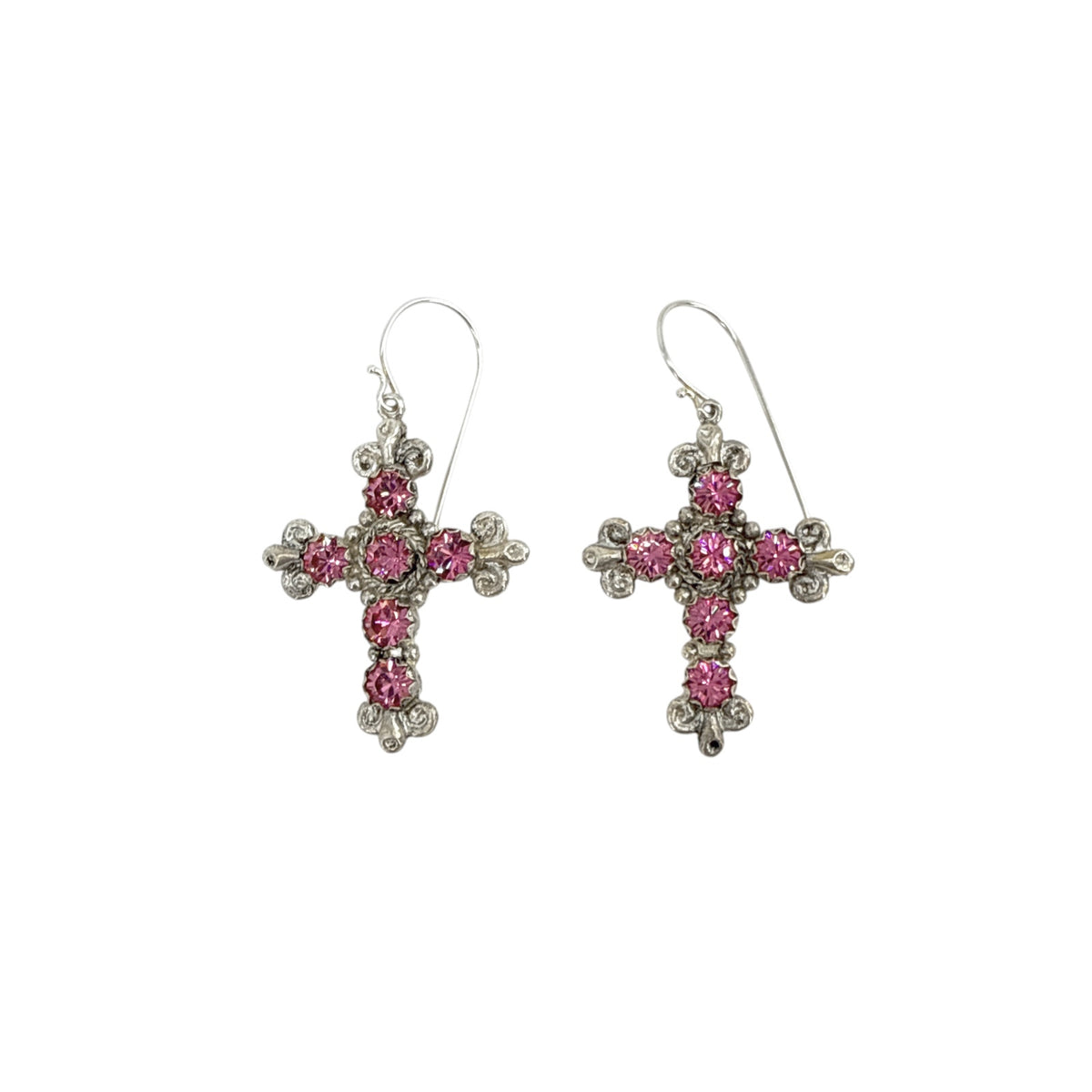 VIRGINS SAINTS & ANGELS VSA Addie Earrings Silver & Fuchsia Pink