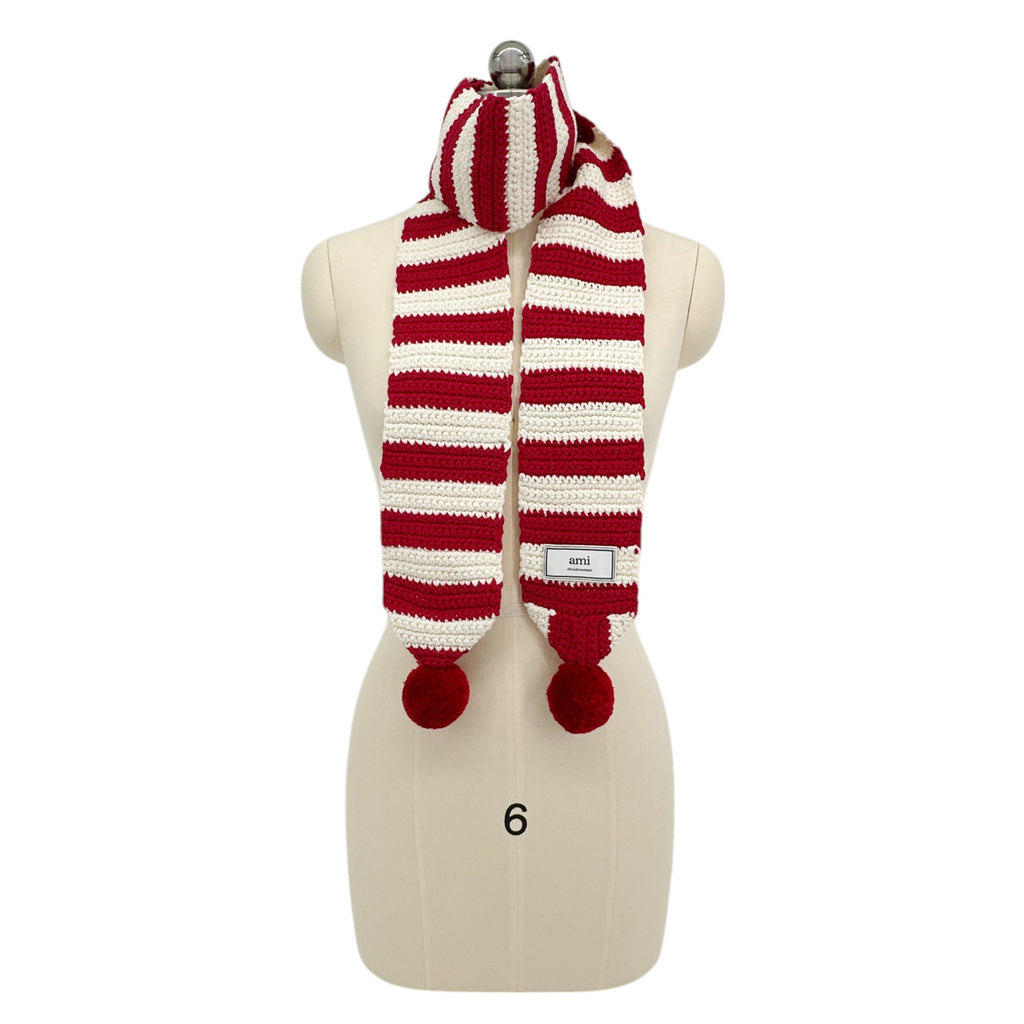 AMI Alexandre Mattiussi Crochet Pompom Scarf