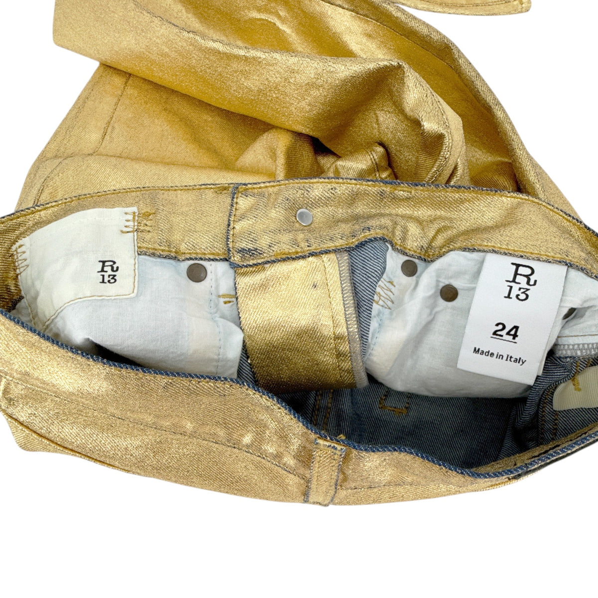 R13 Boyfriend Jean in Gold Indigo 24