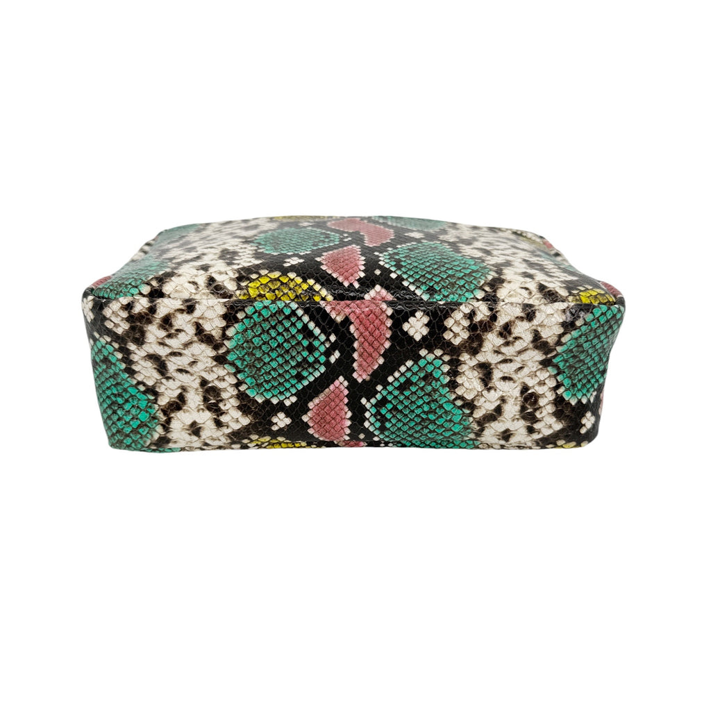 CLARE V. Marisol Bag Pastel Painted Snake with Chain Crossbody Strap