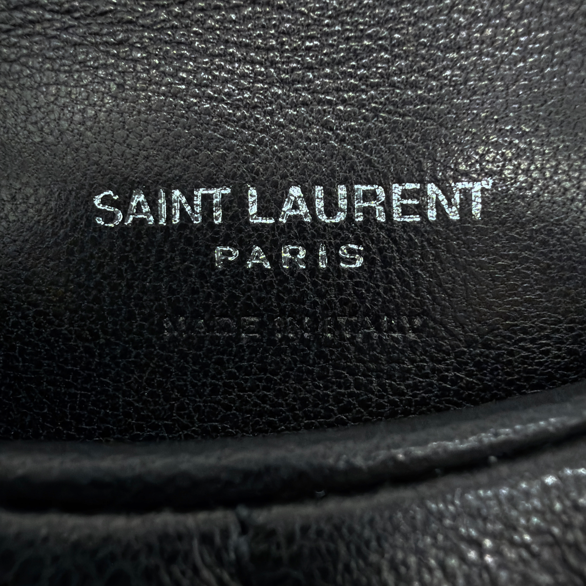 SAINT LAURENT Loulou Toy Puffer Pouch Clutch Bag in Lambskin in Black