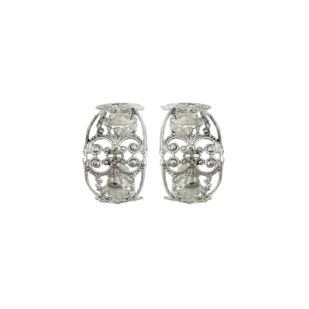 VSA Antigua Wide Hoop Post Earrings in Silver