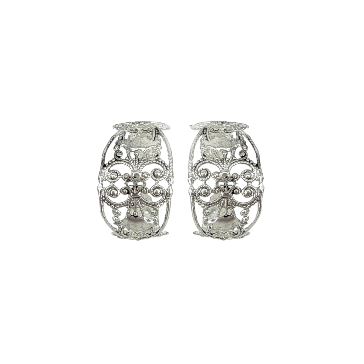 VSA Antigua Wide Hoop Post Earrings in Silver