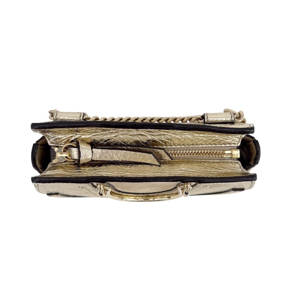 CHLOE Pixie Mini Convertible Belt Bag Metallic Gold